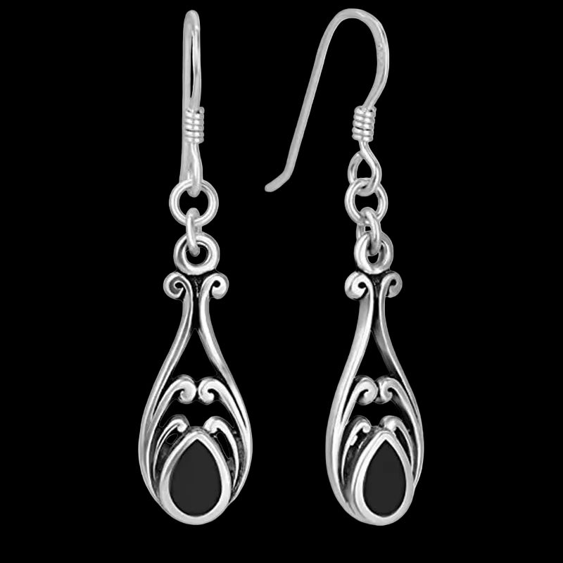 Silver drop earrings