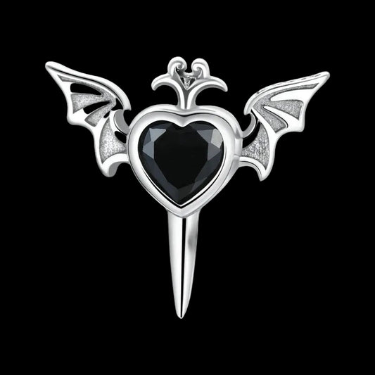 Wings with heart earring