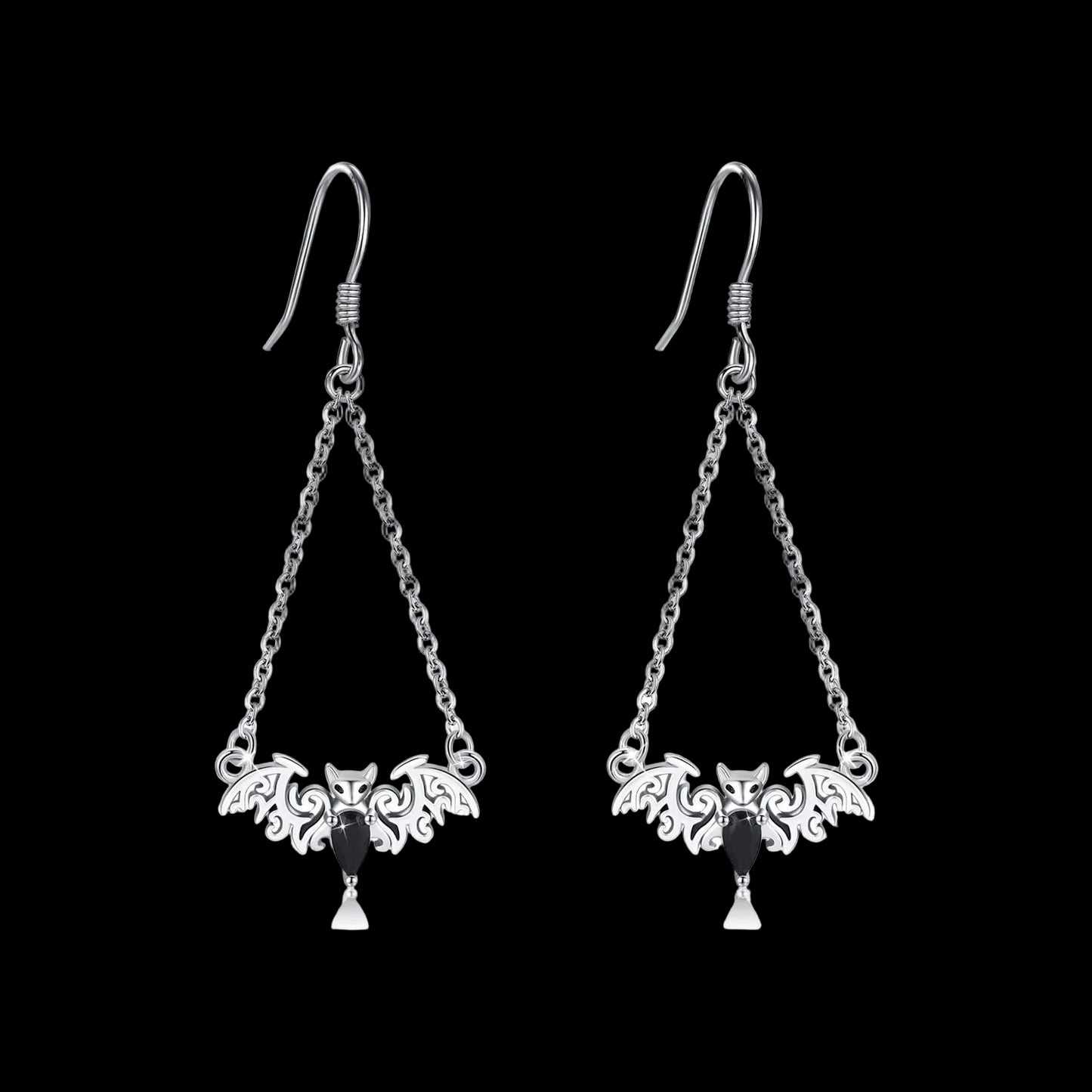 Silver bat Earrings
