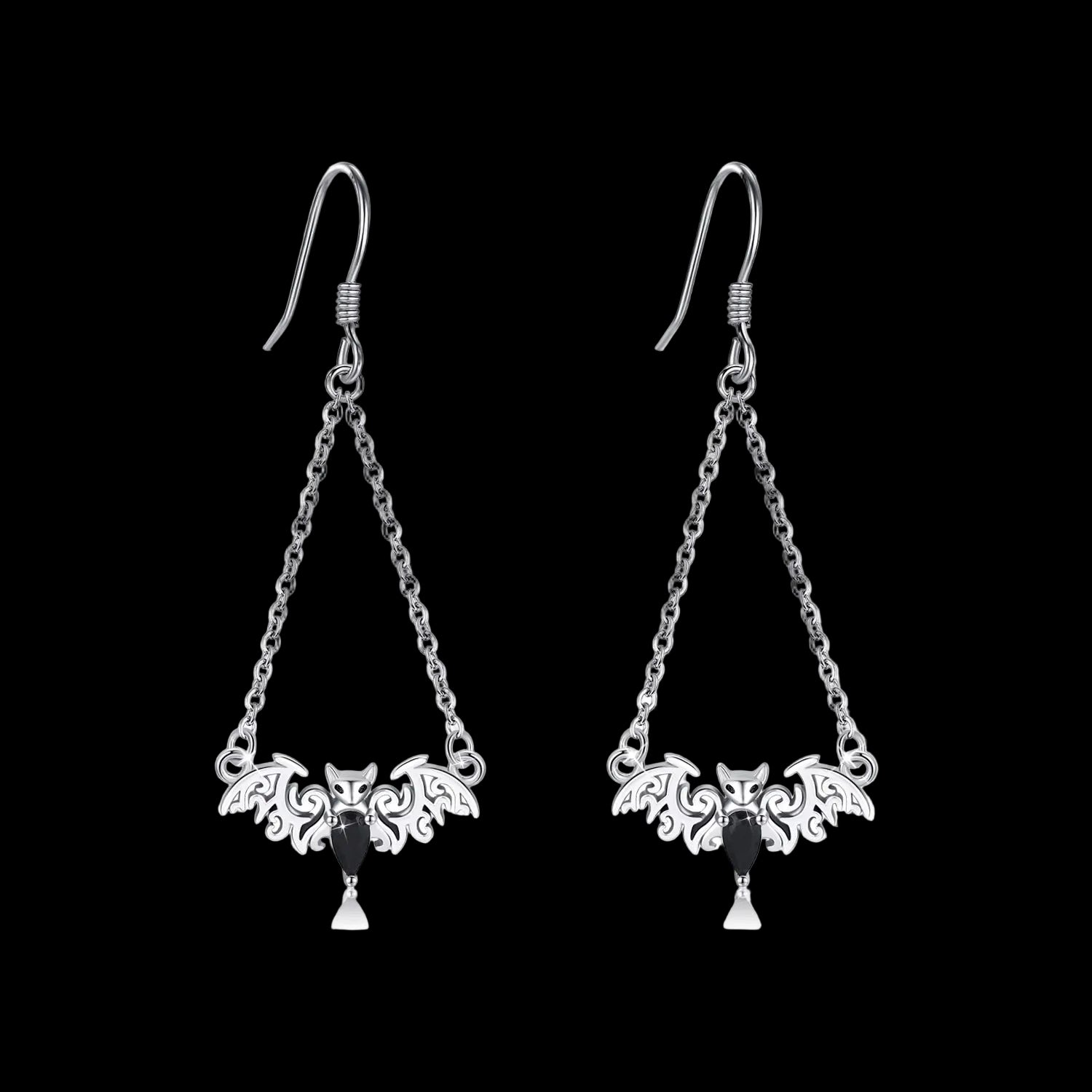 Silver bat Earrings